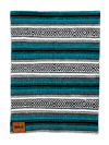 Teal Hand-Made Serape and Sherpa Baby Blanket