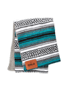 Teal Hand-Made Serape and Sherpa Baby Blanket