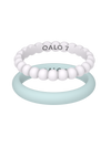 Women's Bead & Classic White & Teal Double Stack