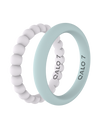 Women's Bead & Classic White & Teal Double Stack