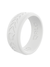 Men's White Chevron Silicone Ring