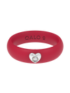 Women's Silver Heart Gemstone Ring